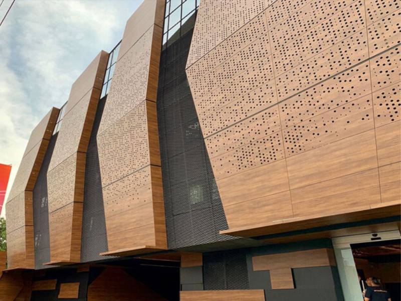 Perforated Exterior wall cladding