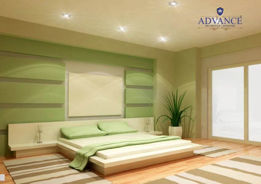 Bedroom Sunmica Colours - Green and White