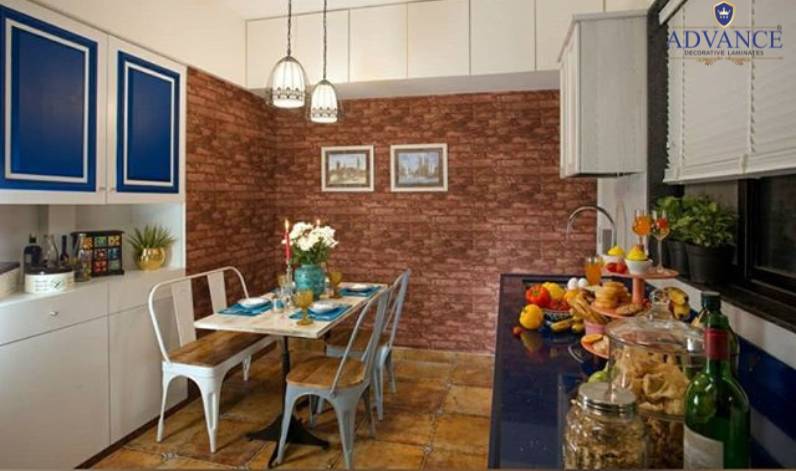 Brickwork Modular Kitchen Sunmica Design