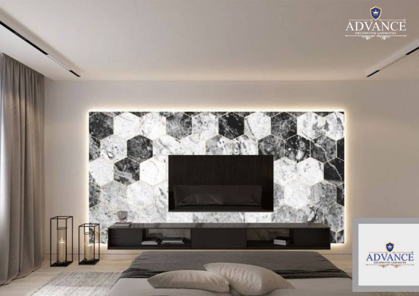 Hexagonal Glass laminates for TV Unit